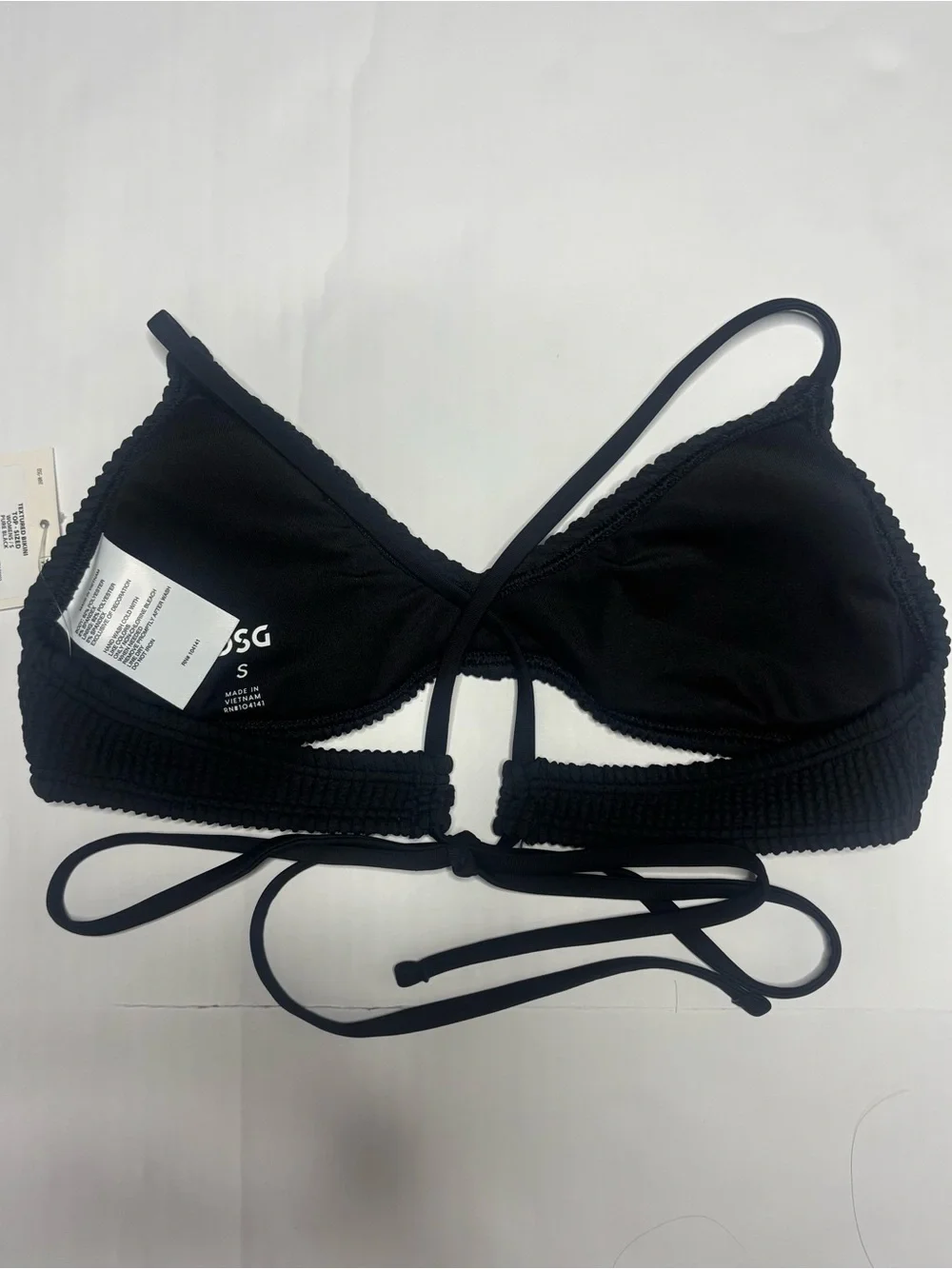 DSG Black Ribbed Tie-Back Bikini Set